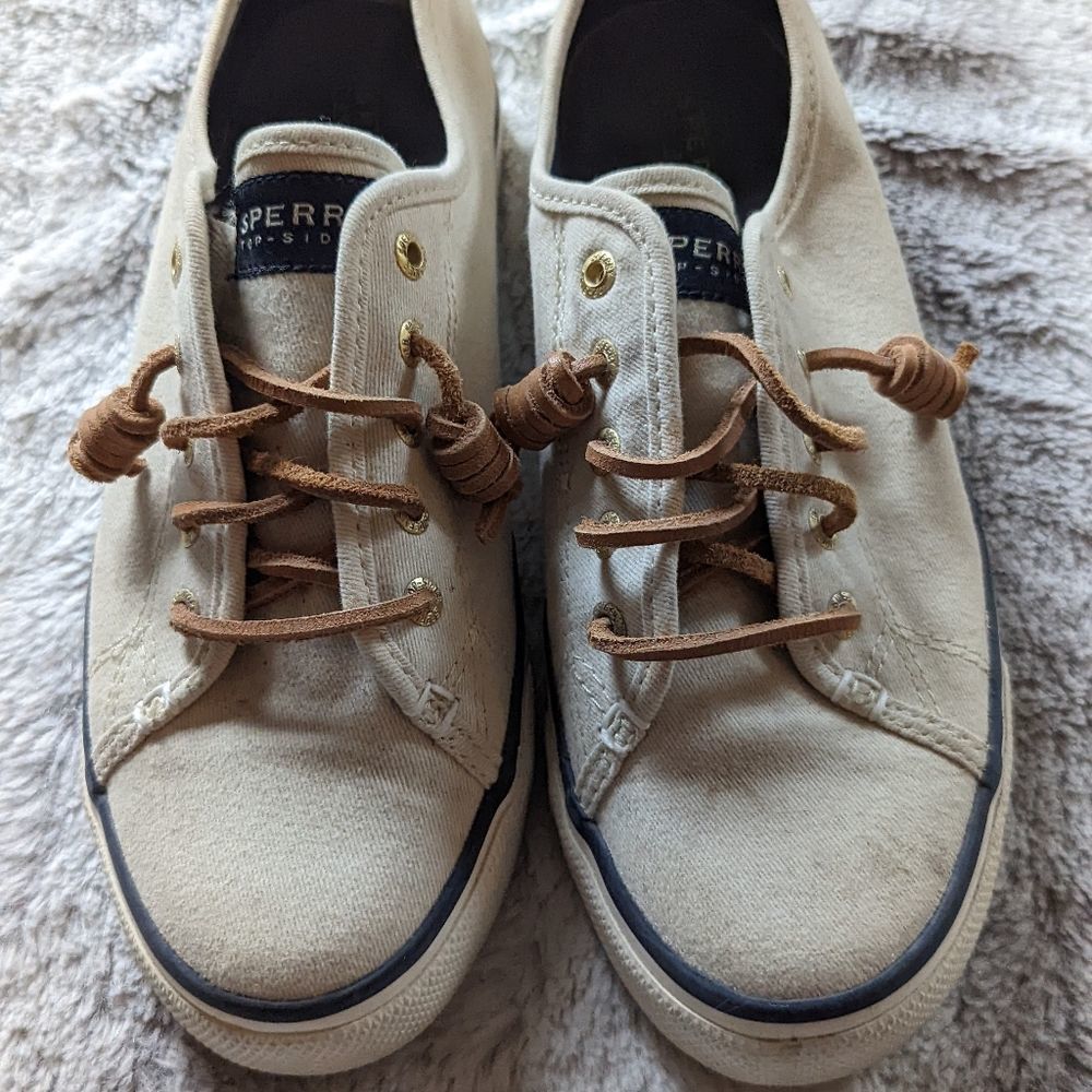 Women's Cream Sperry Top Sider Sneaker size 7.5 - Picture 7 of 7